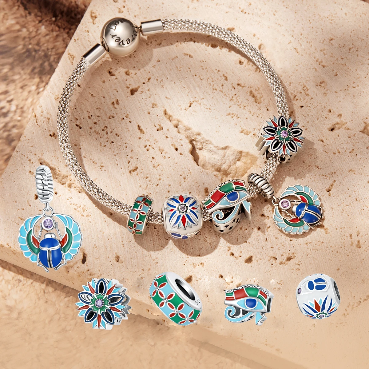 925 Sterling Silver Lovely Cartoon Butterfly Flower Pendant Collection Charm For Bracelet DIY Gemstone Jewelry For Girl Gift