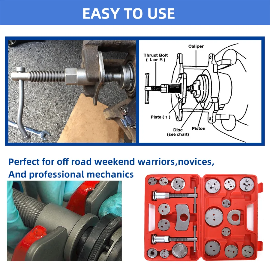 Brake Caliper Wind Back Kit Brake Service Tool Brake Caliper Compression Tool Caliper Piston Tool