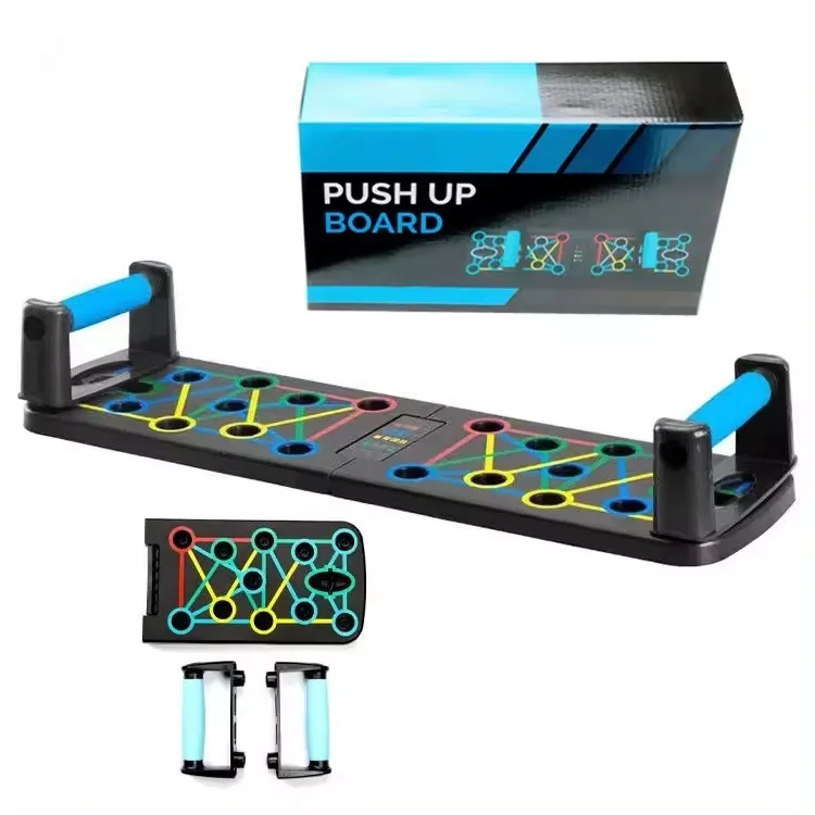 Hot sell Foldable Fitness Push-Up Bar Rack Push Up Board Home Gym Set With Resistance Bands