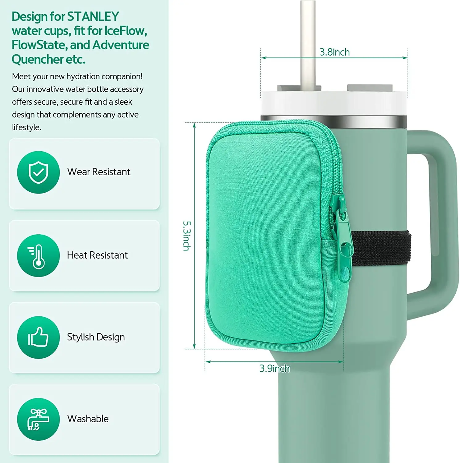 Neoprene Water Bottle Holder Pouch Bottle Carrier 40 oz tumbler DMA92256