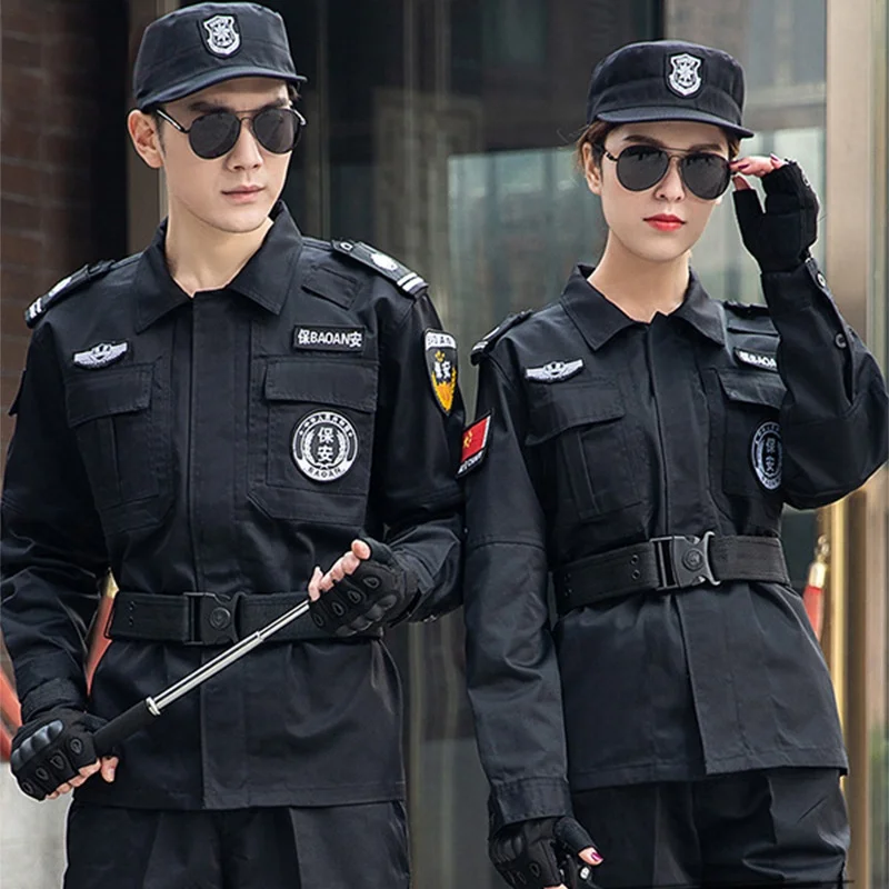 Security work suit for training long sleeve summer secret service property Long Sleeve Black work uniform