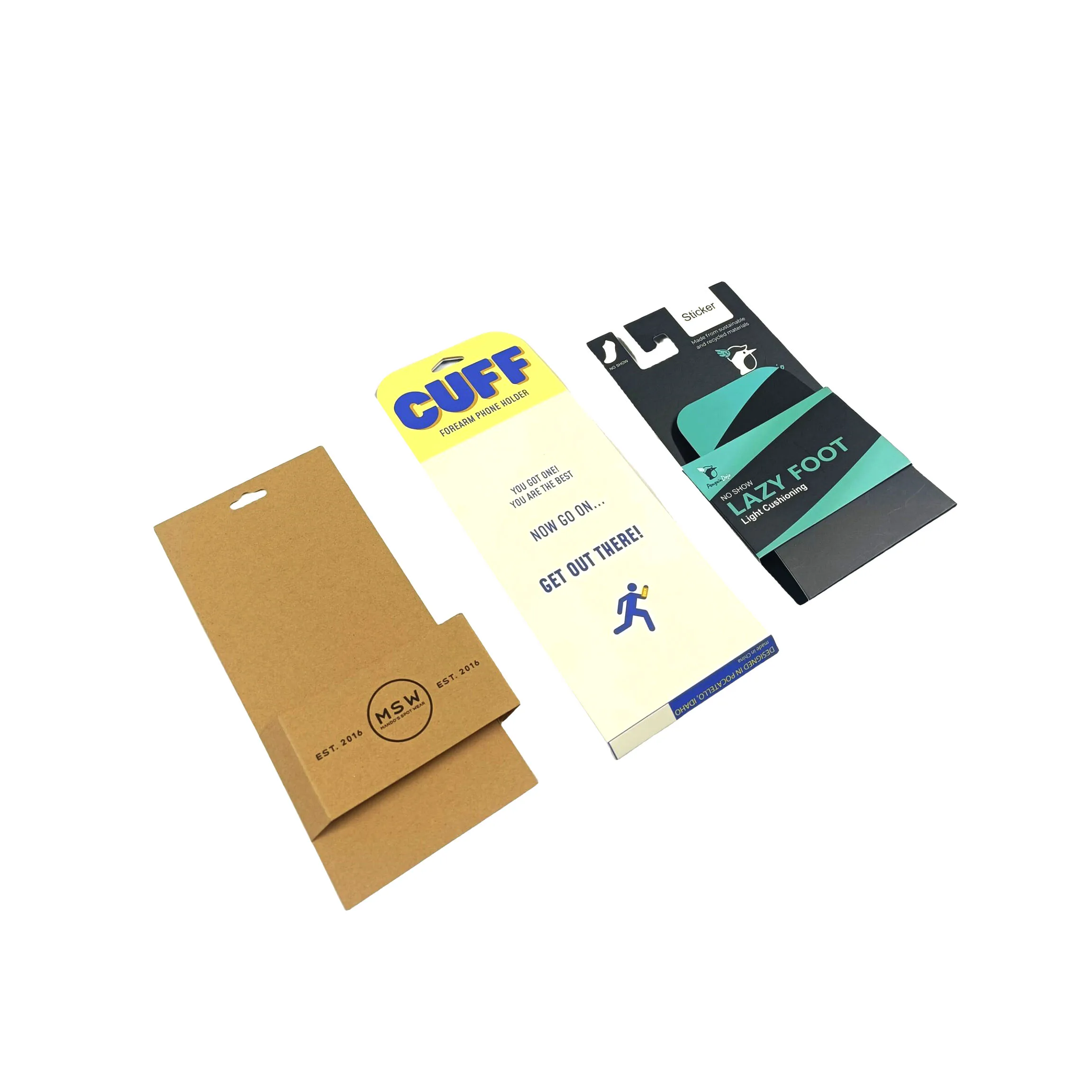 Eco-friendly cheap price retail packaging hang tag folding card band sock packaging