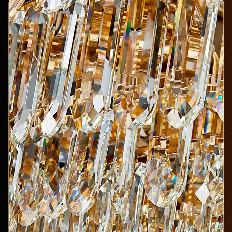 Modern Golden Led Ceiling Crystal Luxury Chandelier For Living Room Bedroom Hotel Lobby