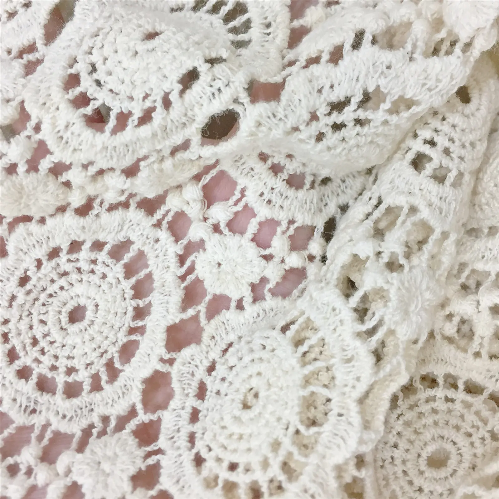 High Quality 100% Embroidery Cotton Lace Fabric Crochet Lace Trimming For Ladies Garment