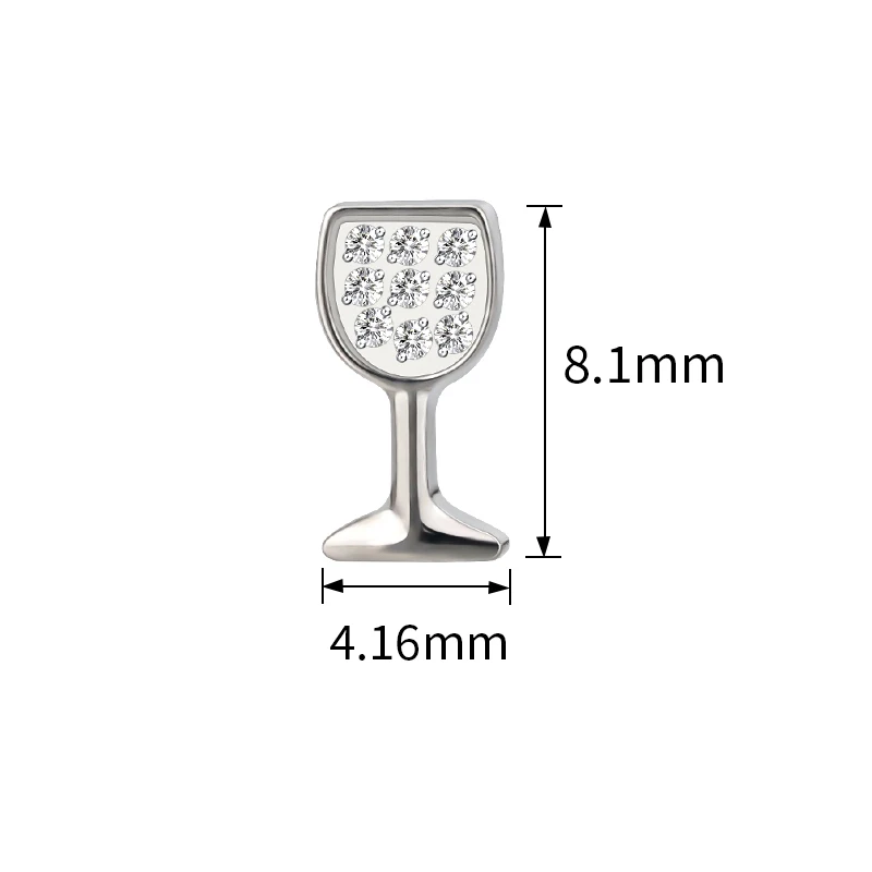 Wholesale G23 Titanium Piercing Ear Studs Labret Tragus Lip Rings Goblet Internal Thread Helix Earring Lobe Cartilage Jewelry