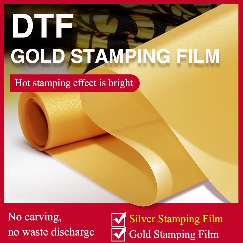 75um Dtf Pet Film Roll Gold 30cm 33cm 60cm Dtf Film For Dtf Heat Transfer