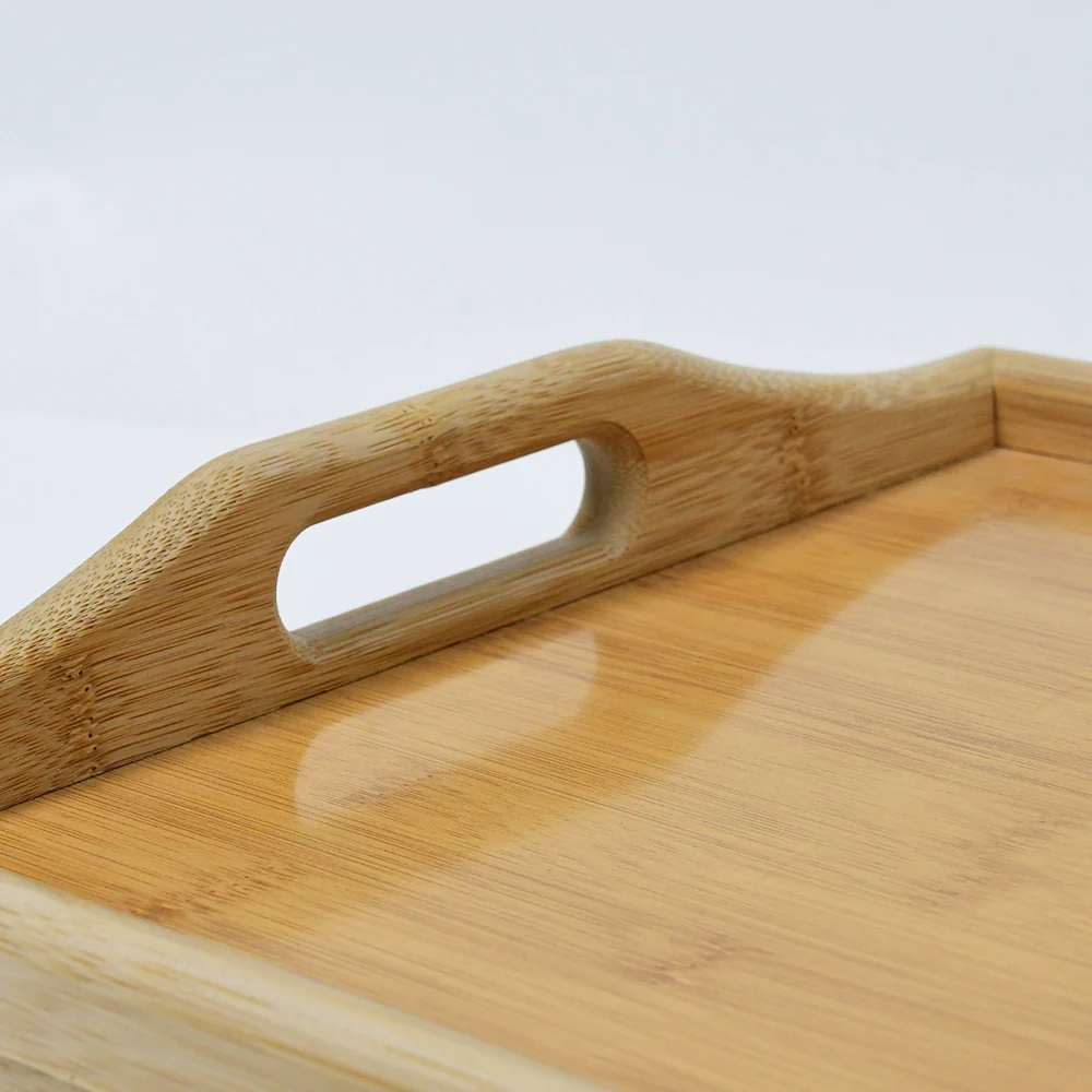 hot sale Natural Bamboo coffee Lap Breakfast Table Laptop Bed Serving Portable Wooden Tray With Leg