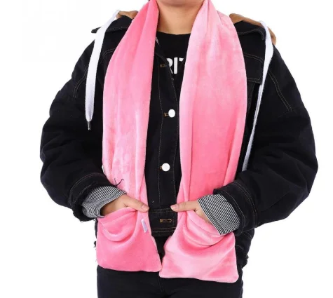 2 Colors Thermal Scarf in Winter Heating Scarf for Office Home and Outdoor Battery Not included