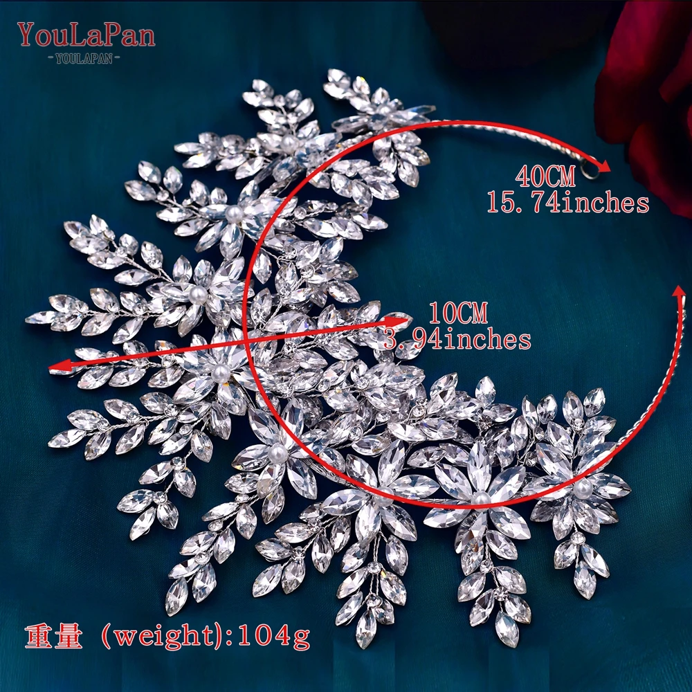 YouLaPan HP375 Popular Adult Tiaras and Crown Princess Headdress Hairband Pearl Bridal Headpiece Wedding Headbands
