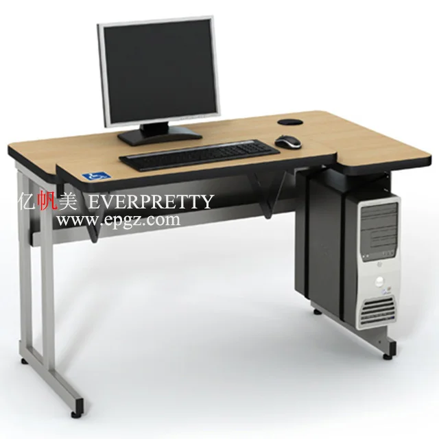 Education Furniture Smart Desks Classroom Compute-IT Computer Table with Metal Leg and CPU Shelf
