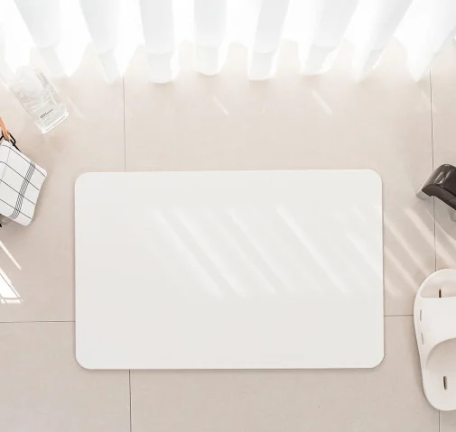 High quality  fast drying carving  diatom earth bath mat for bathroom