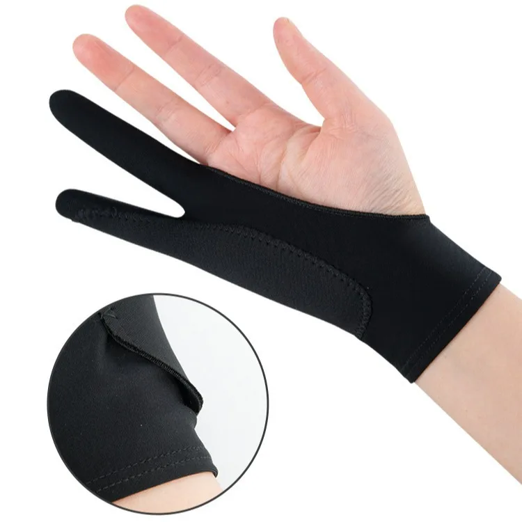 Personalized error-proof tentacle cover two-fingered double-layer anti-fouling drawing and sketching gloves Flat drawing gloves