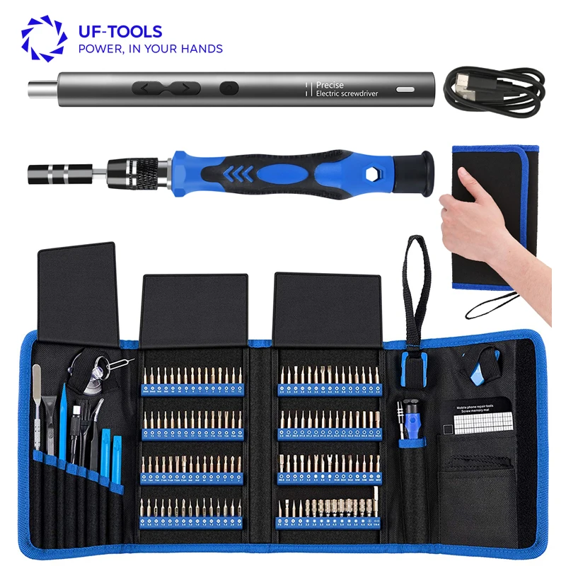 Kingsdun 144 In 1 High Quality Cordless Electric Screwdriver Set Magnetic Electronics Repair Tool Kit for Laptop Camera Watch