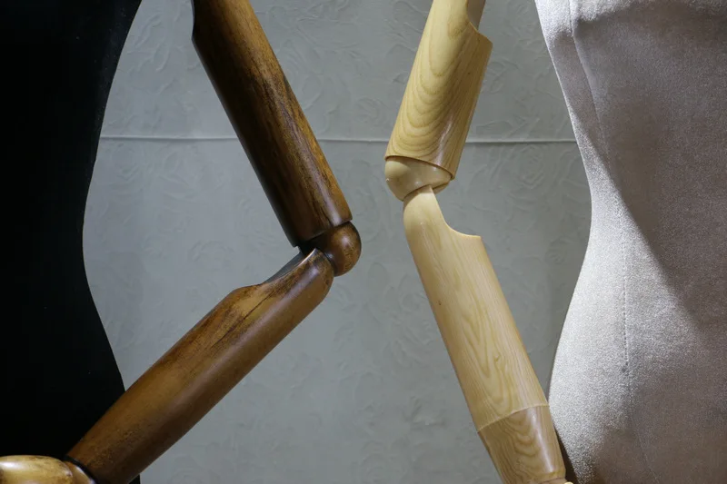 Half body wooden mannequin torso with arms mannequin head and torso velvet mannequin dress form