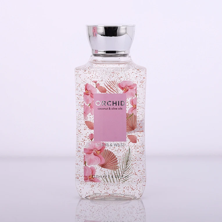 wholesale custom women 235ml body bath wash exfoliating scrub
