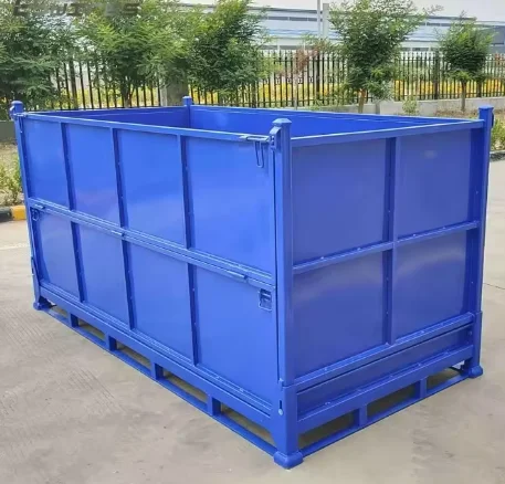 Customized Metal Container Foldable Durable Zinc Plated Industrial IBC MB5 Box MB6  Pallet Box For Tires Rubber Factory