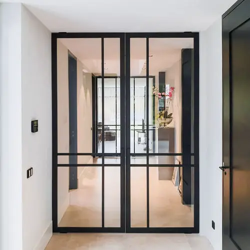 elegant design aluminum tempered glass  interior glass doors interior doors casement door for house and commercial building
