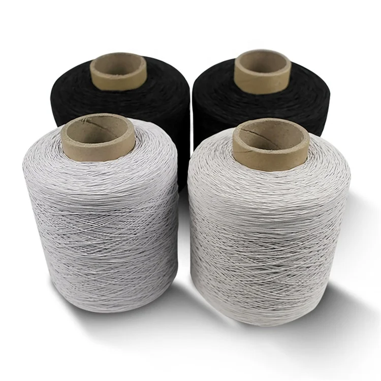 Custom heat resistant sewing stretch rope  sewing black white silk cord   For Clothing