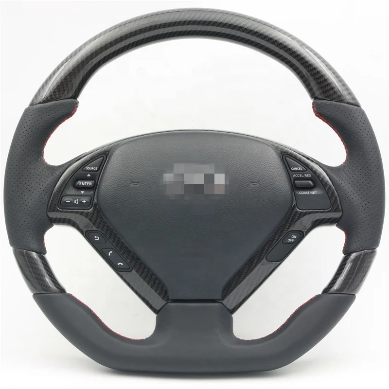 CUSTOM AUTO CARBON FIBER STEERING WHEEL  FOR INFINITI G37  Ex25 Ex30 Ex35 G25 G37 G35  CAR STEERING WHEEL RACING
