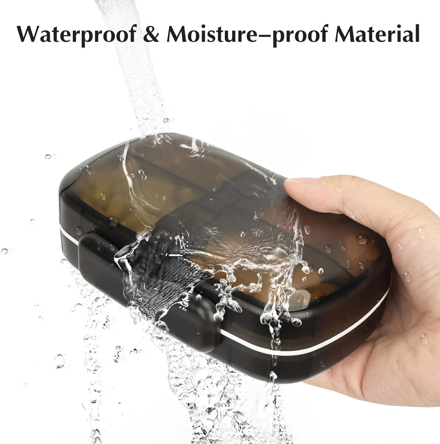 Travel Pill Organizer 8 Compartments Portable Daily Pill Case Pill Box for Purse Pocket to Hold Vitamins Cod Liver Oil,Suppleme