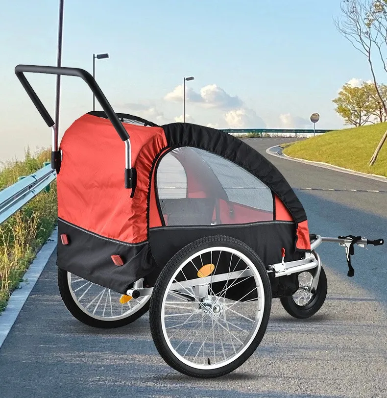 360 Swivel Wheel baby bike trailer 2-in-1 stroller Cart Bicycle Wagon Cargo Carrier with TUV and copyright