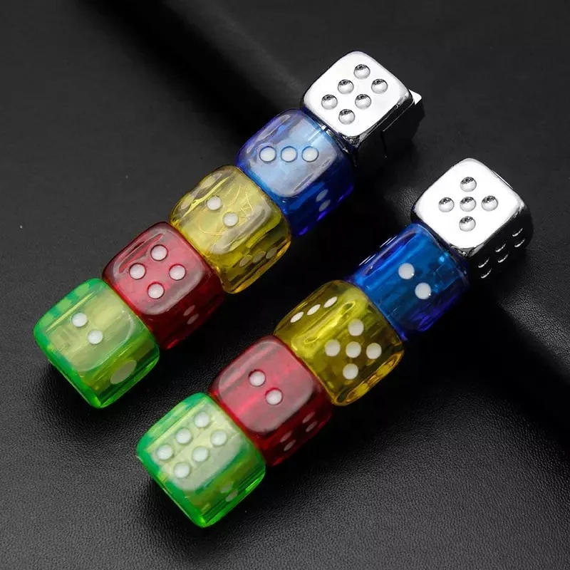 Creative Cool Design Refillable Butane Gas Cigarette Rotatable Glowing Dice Lighter For Smoking