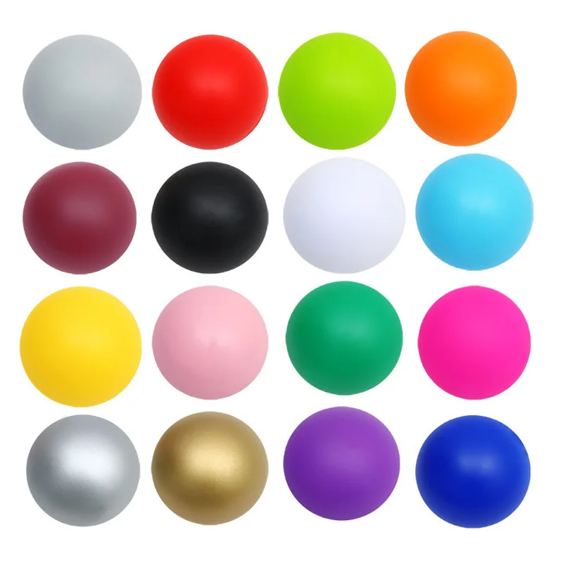 Factory Wholesales Pu Foam 6.3cm Diameter Round Stress ball Smiley Anti Custom PU round stress ball With Logo