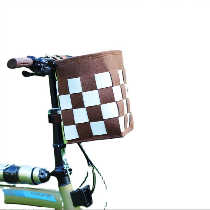 Cheap factory price custom logo and design detachable collapsible felt storage basket bicycle trolley basket