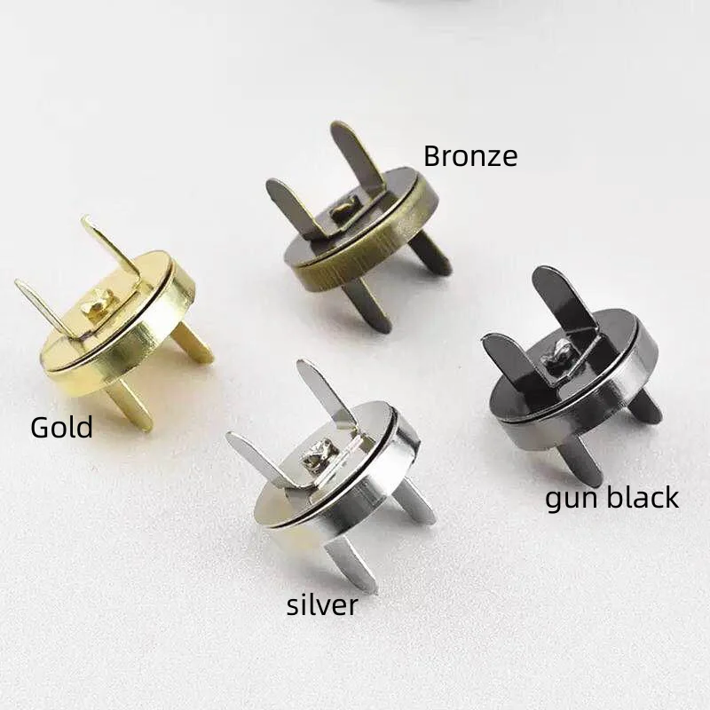 Custom Gold Silver Round Strong Metal Magnet Button Magnetic Snap Button For Bag
