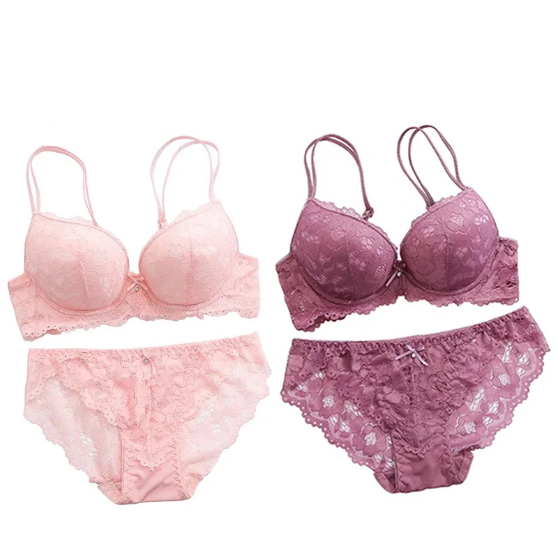 Brassiere Lace-Edged Modal Young Girl Women Bra Set With Underwire