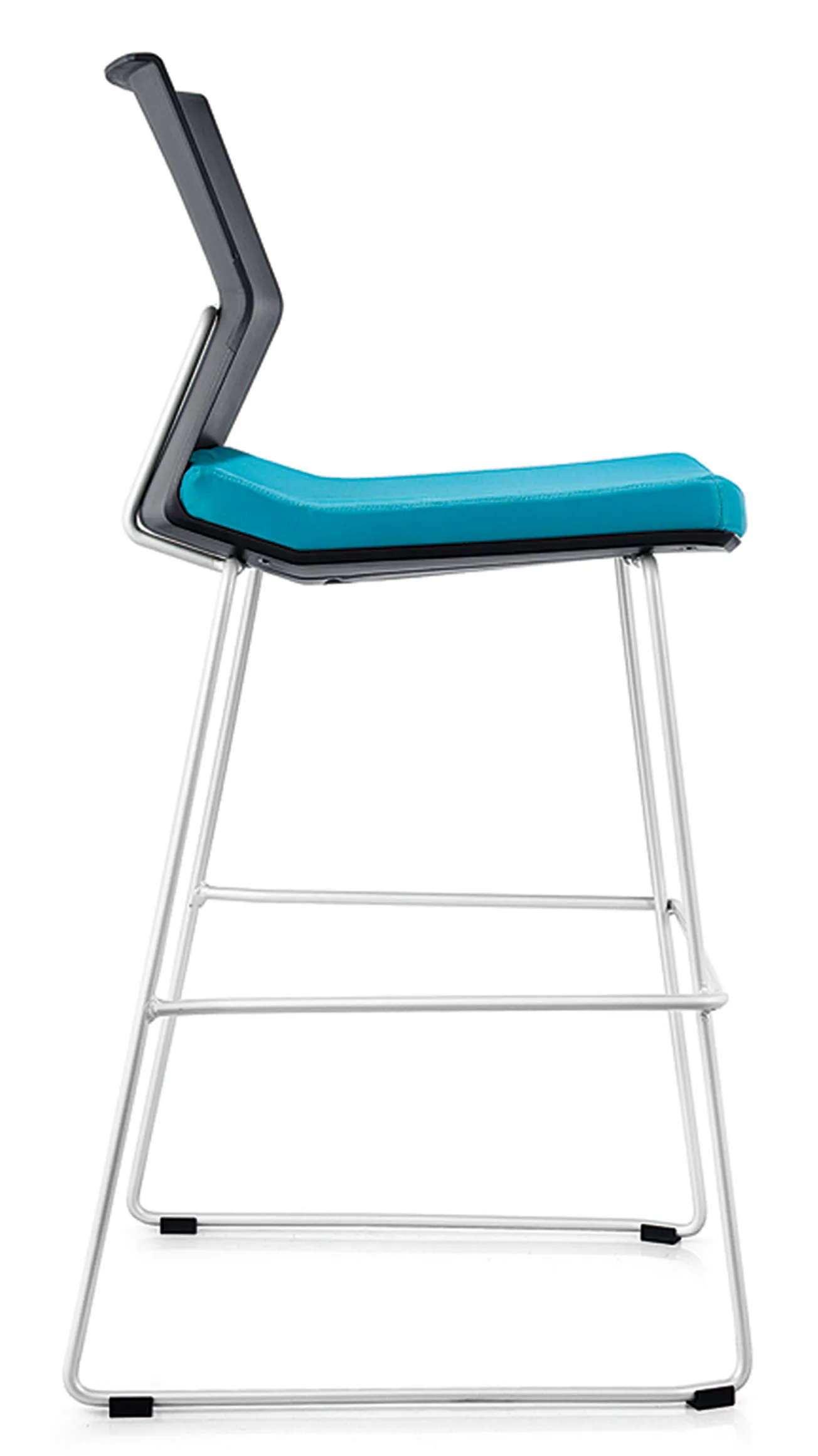 Contemporary colorful luxury design factory price promotion sled base high steel bar chair fabric seat covers metal bar stool