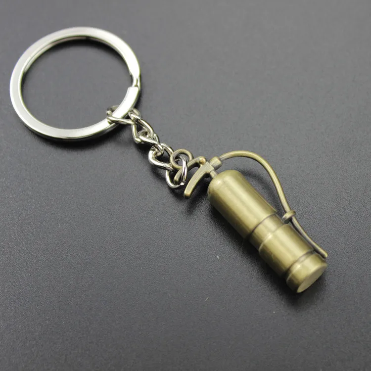 Shining Fashion Fire Extinguisher Metal Keychain Stylish Key Holder with Practical Function