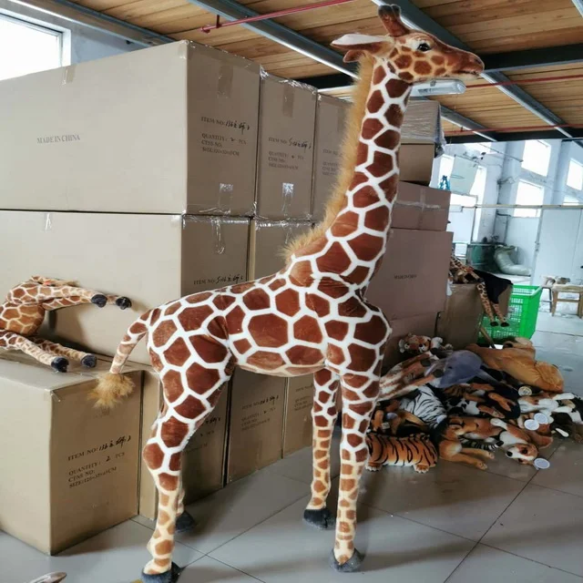 NEW design 196CM giant plush giraffe realistic plush standing giraffe stuffed animal toy