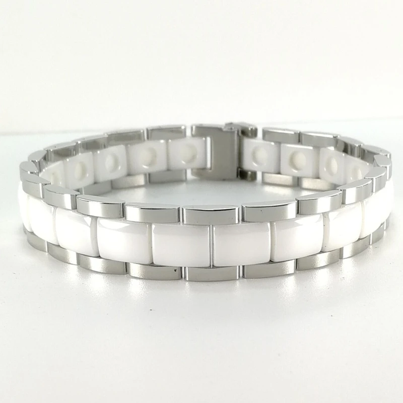 Mens Magnetic Therapy Black Power Band 4 in 1 health elements ceramic bracelet