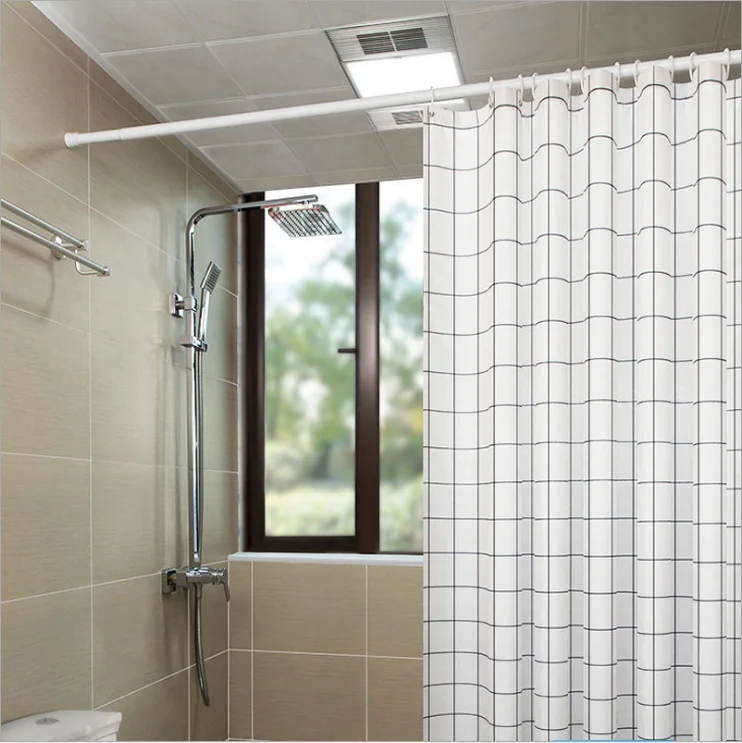 Aluminum PVC coated extensible innerspring shower curtain rod