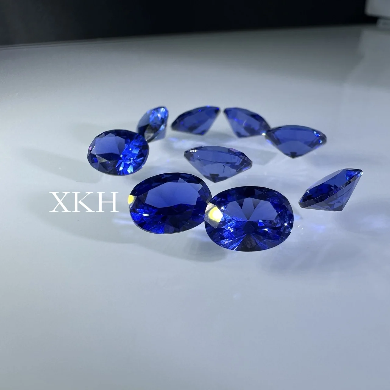 Artificial Sapphire Crystal Material Red Green Blue Yellow Gemstone Ring Necklace