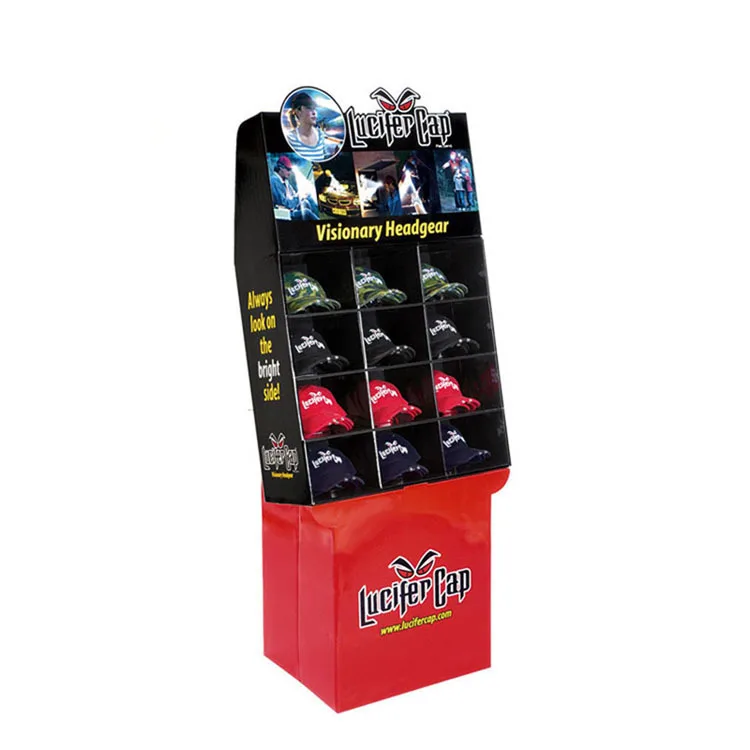 Hat Cardboard Display Custom Design High Quality Promotion Recyclable Cardboard doll umbrella Display