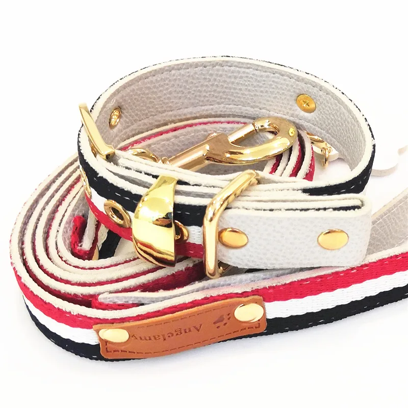 Cute customized leather dog collar classic leather dog collar