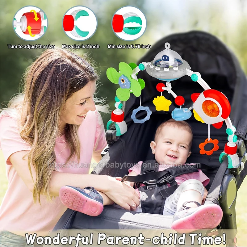 Huanger Infant Adjustable Bassinet Hanging Bell Hanging Mobile Bed Stroller Arch Toy Bed Bell For Stroller