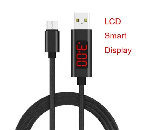 Fashionable hot selling LCD display voltage current charging cable for phone