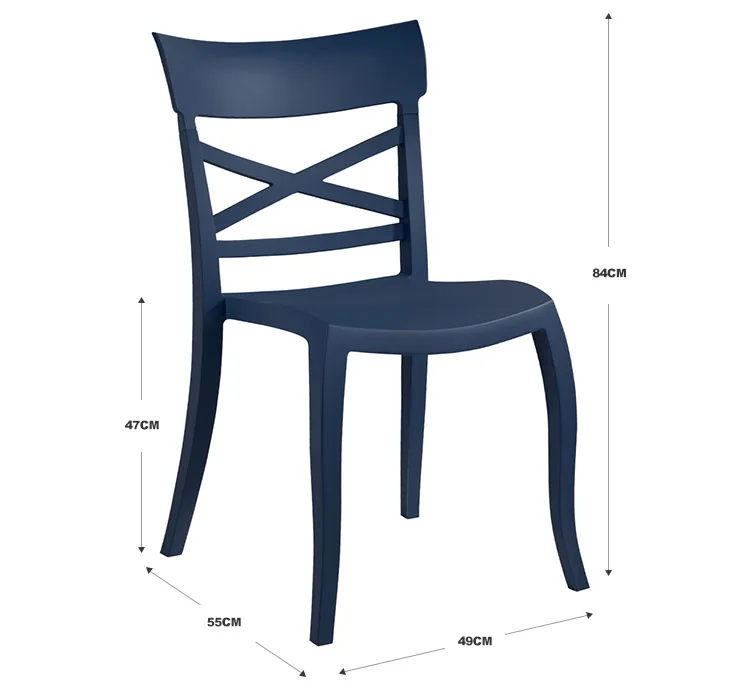 
Modern high quality popular dining plastic chair outdoor cross back chair 