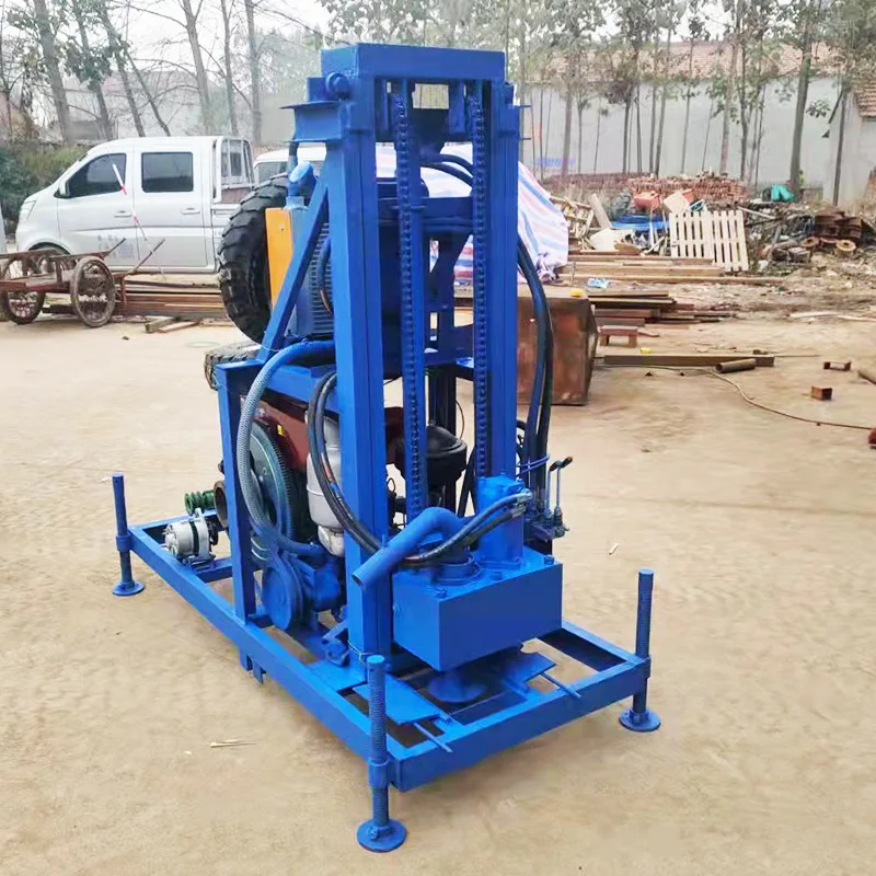 TIEJIA 50-100m Free Shipping Rotary Drilling Rig for Water Well New Home Use with Pump and Motor Core Components Core