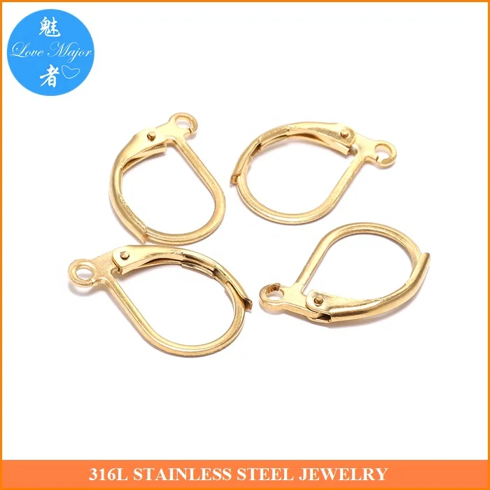 Gold Plated Classic French Clasp Earrings Hook Jewelry Findings and Components Stainless Steel Jewelry Making