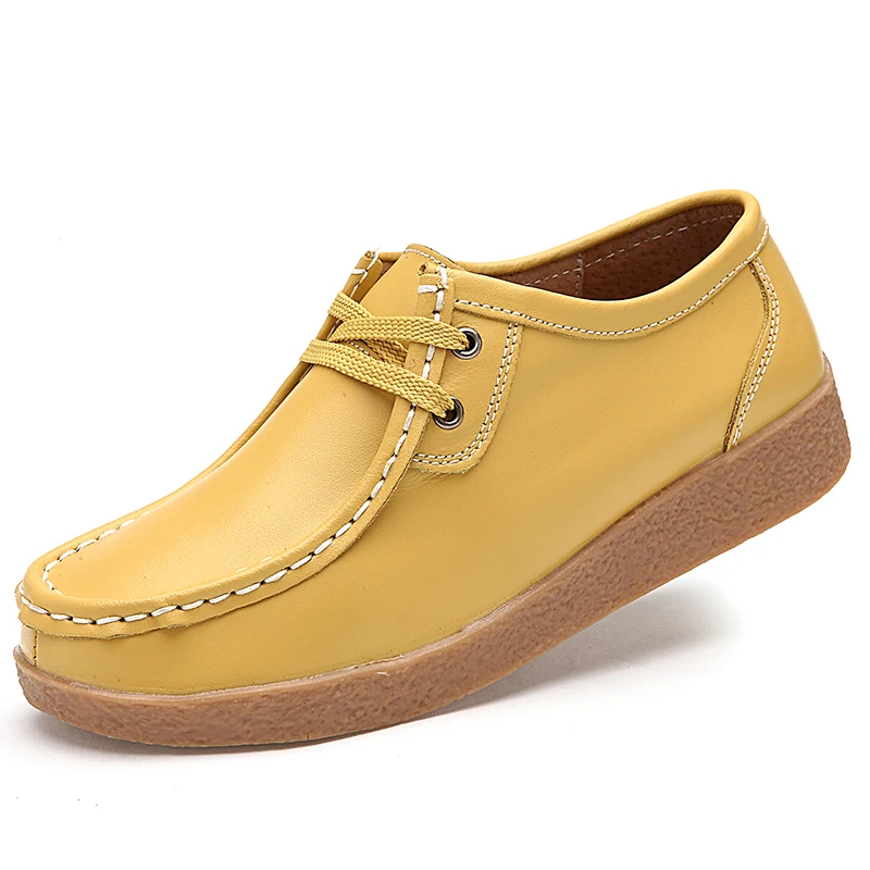 Wholesale Fashion Cheap Beautiful Ladies leather Shoes Women Flat Casual Shoes