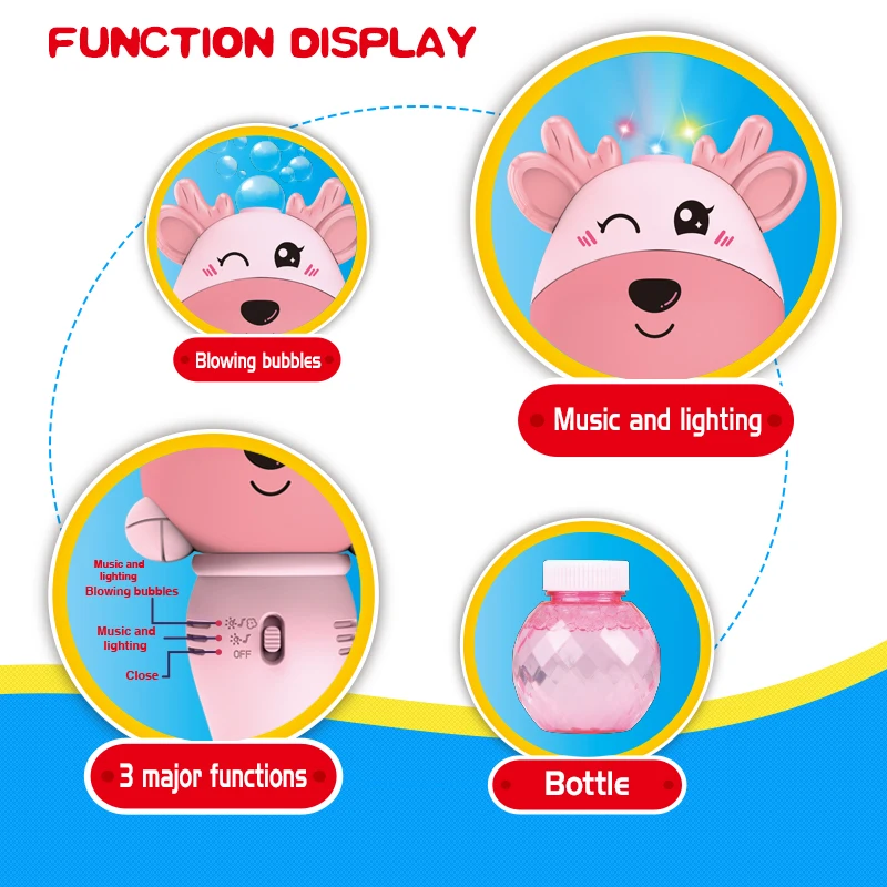 Outdoor summer electric music Light bubble gun toy kids Automatic Blower bubble machine Bubble wand Maker Toys for children