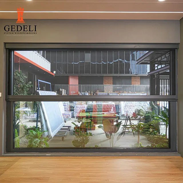 GEDELI House Hotel School Hurricane Protection Horizontal Sliding Window Electric Smart Lift up Window Aluminium Window