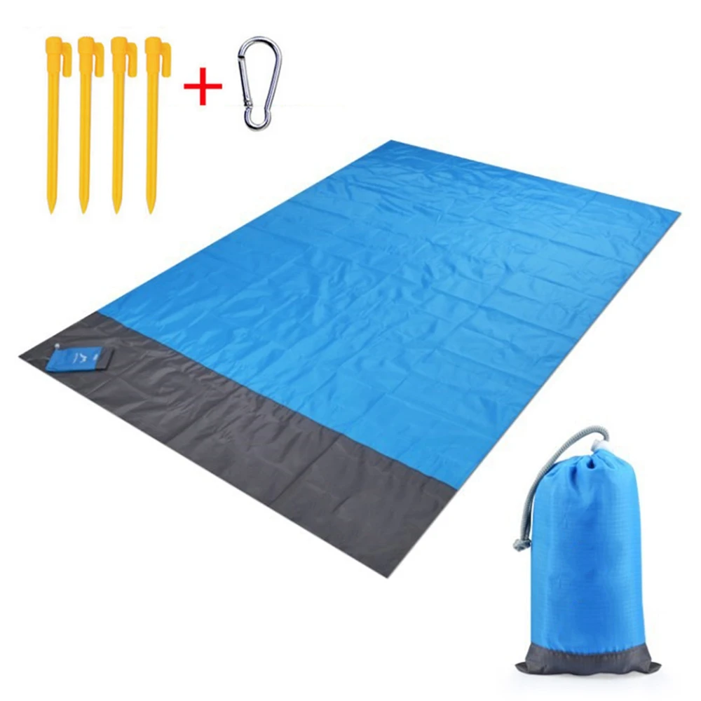 Large Pocket Picnic Blanket Waterproof Beach Mat Sand Free Blanket Portable Beach Towel Camping Outdoor Picnic Mat Mattress Pad
