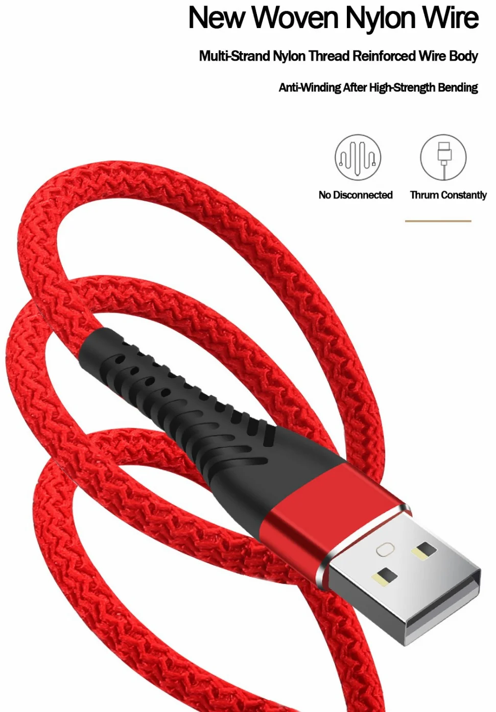 
Customized Fishbone 1ft 3ft 6ft 10ft Flexible Braided Fast Charging Micro USB V8 Data Charge Cable 