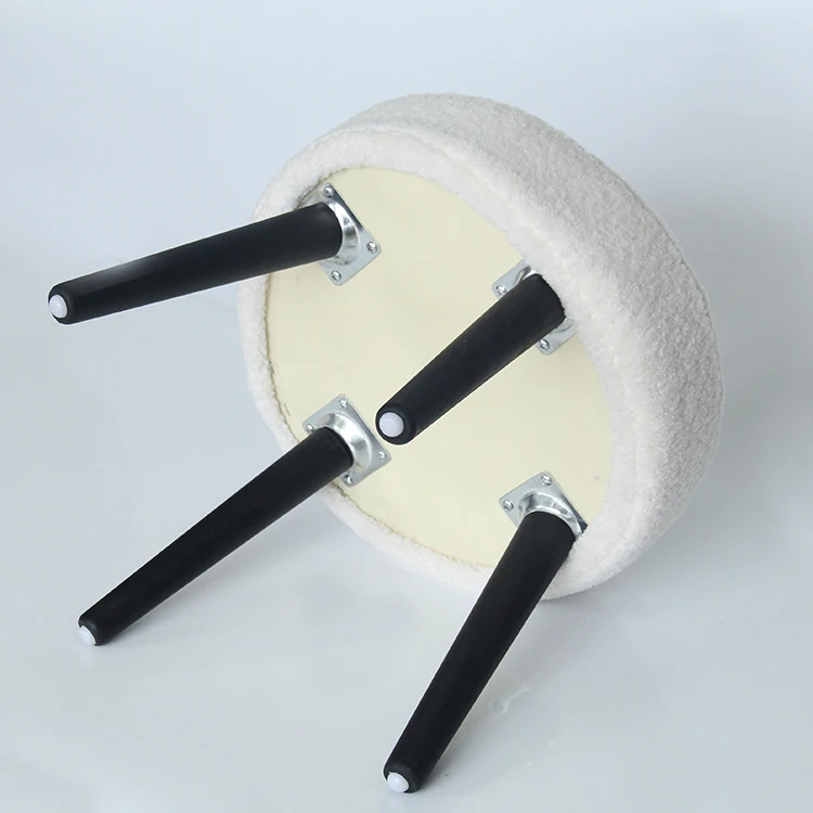 
4 Legged Small Round Wooden Stool Foot Stool With Velvet Cover Stool Kid 