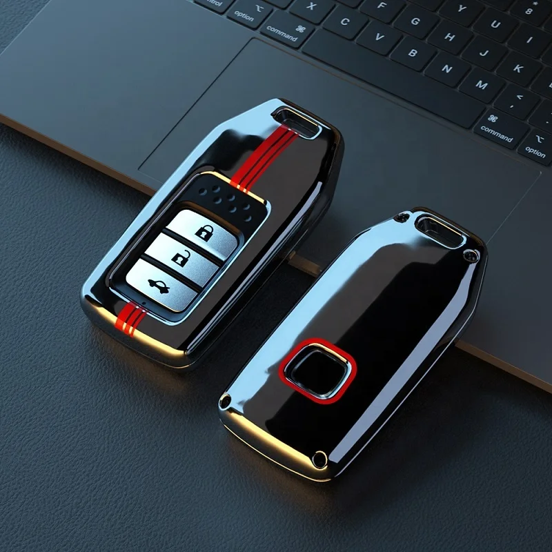 ABS Carbon Fiber Style Car Key Case Cover For Honda CR-V CRV Fit Civic Accord City Odyssey XR-V Pilot Accessories Shell